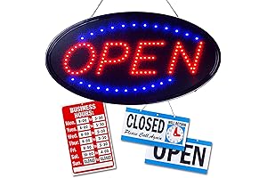 Electrically Enhanced Oval Sign Lighting the Way for Open Businesses