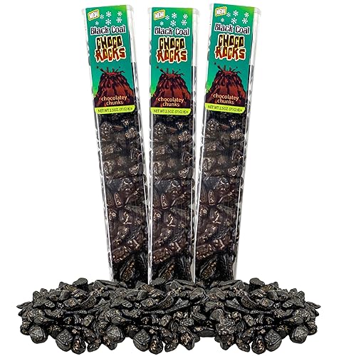 Rocas de chocolate de carbón negro navideño, golosinas de chocolate inspiradas en Navidad, divertido relleno de calcetines, relleno de regalo y más,