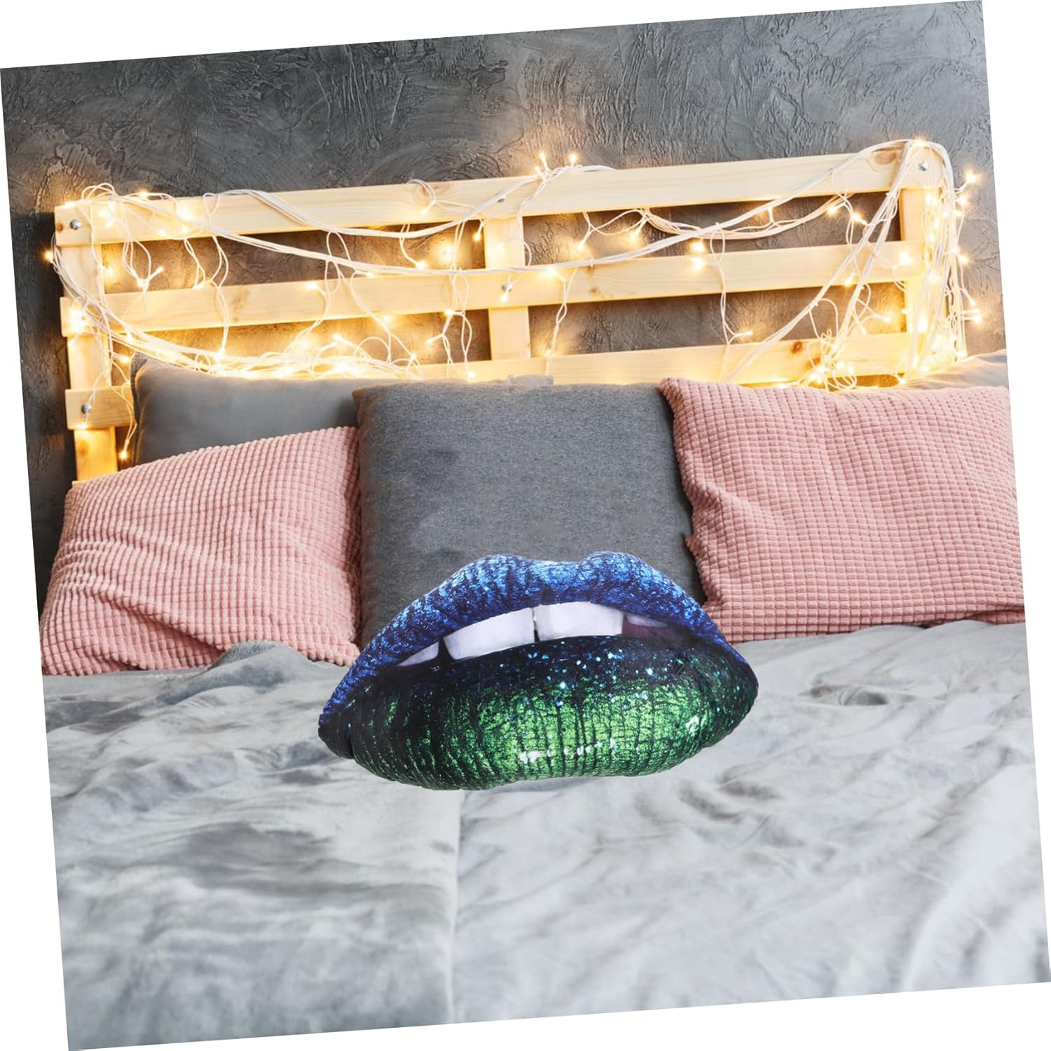 Alipis Lips Shaped Decorative Pillow Double-Sided Digital Print Cushion for Couch Bed Accent Pillow Removable Washable Cover Decor