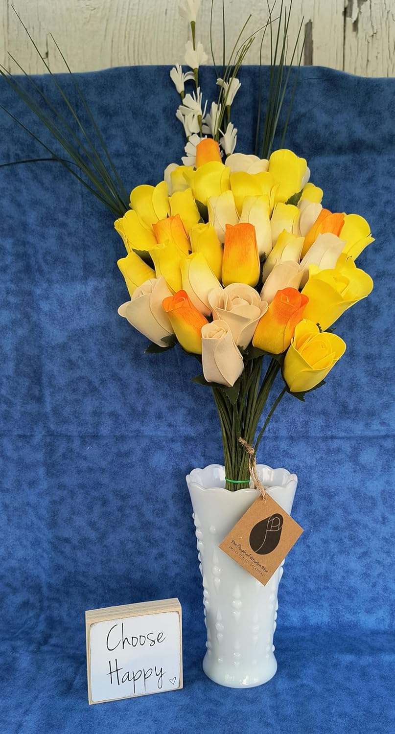 Deluxe Yellow Sunshine Themed Bouquet. Featuring Closed and Half Open Bud Roses (3 Dozen)