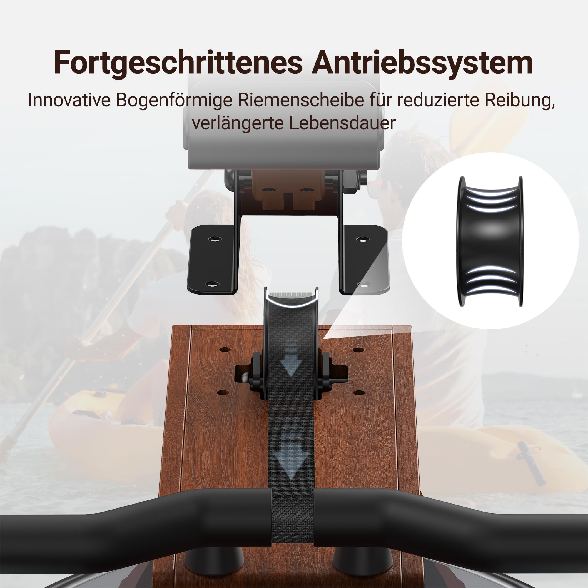 MERACH Wasserrudergerät für Zuhause, Intensives Rudererlebnis mit Gummibaumholz & 22L-Wassertank & Exklusiver App, Professioneller Monitor- und Tablet-Halterung, Bequemer Ergonomischer Stuhl(R14)