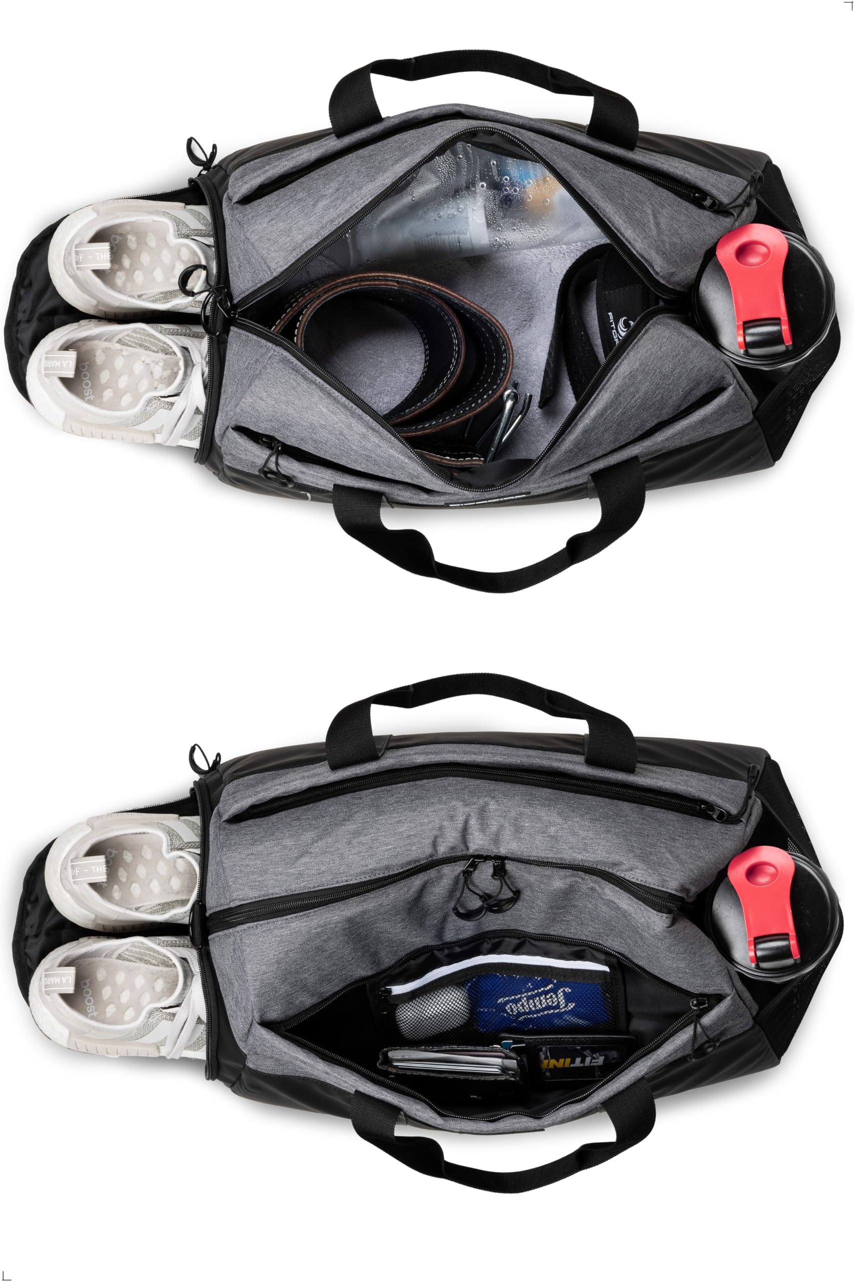 Fitgriff® Sporttasche Reisetasche V2 mit Schuhfach Nassfach Black Grey Medium