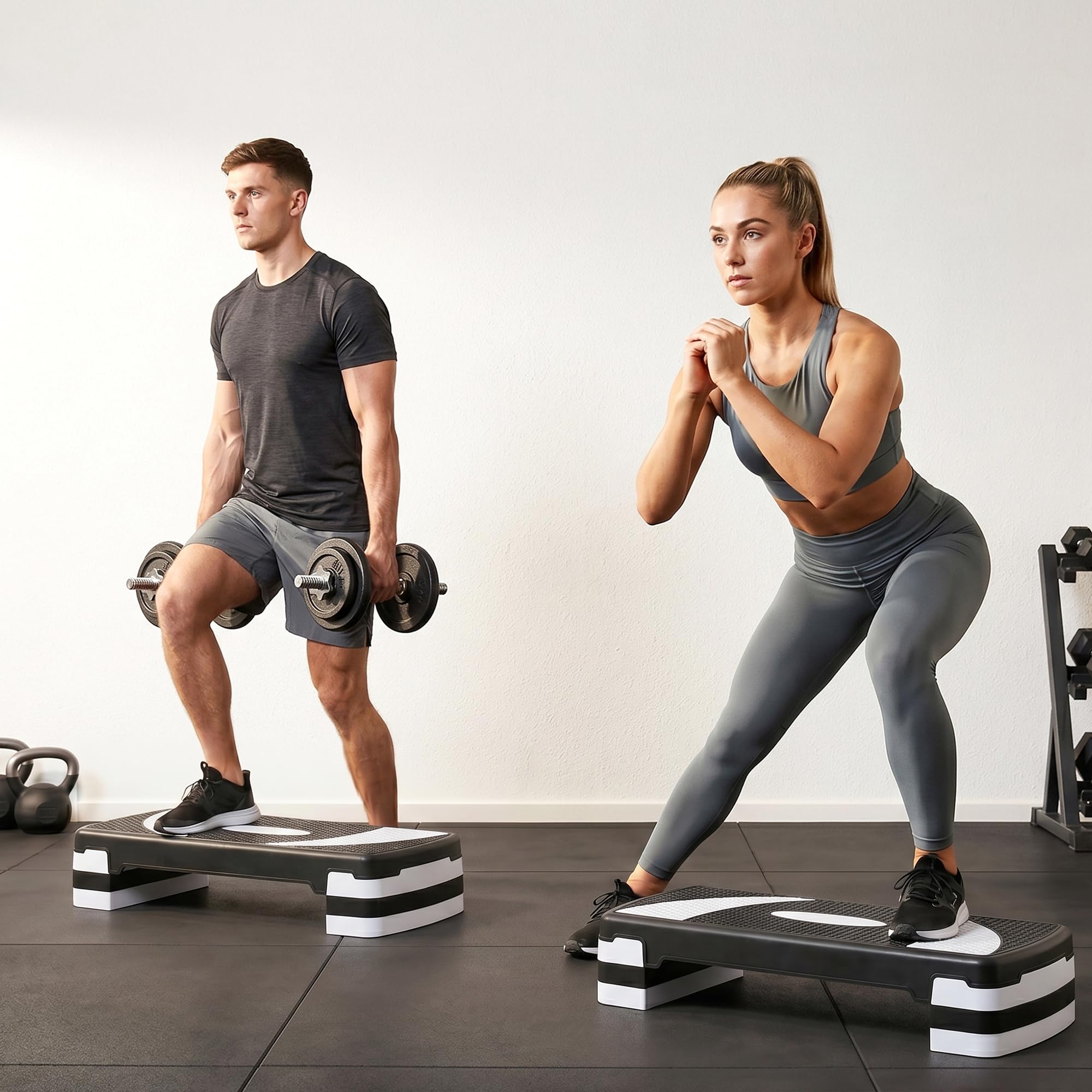 HOMCOM Stepper Fitness Aérobic Hauteur réglable 10/15/20 cm Surface antidérapante 80 x 31 x 20 cm