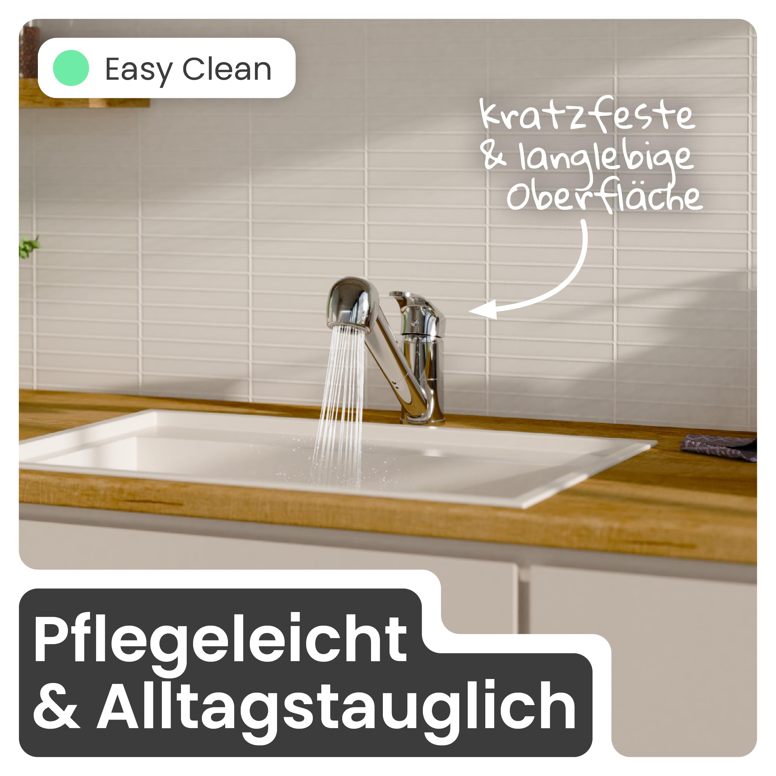 instmaier Elena | Küchenarmatur mit Geschirrbrause | Chrom | Wasserhahn Küche ausziehbar | Spültischarmatur mit 2 Strahlarten | Einhebelmischer mit Brause | 90° schwenkbare Mischbatterie