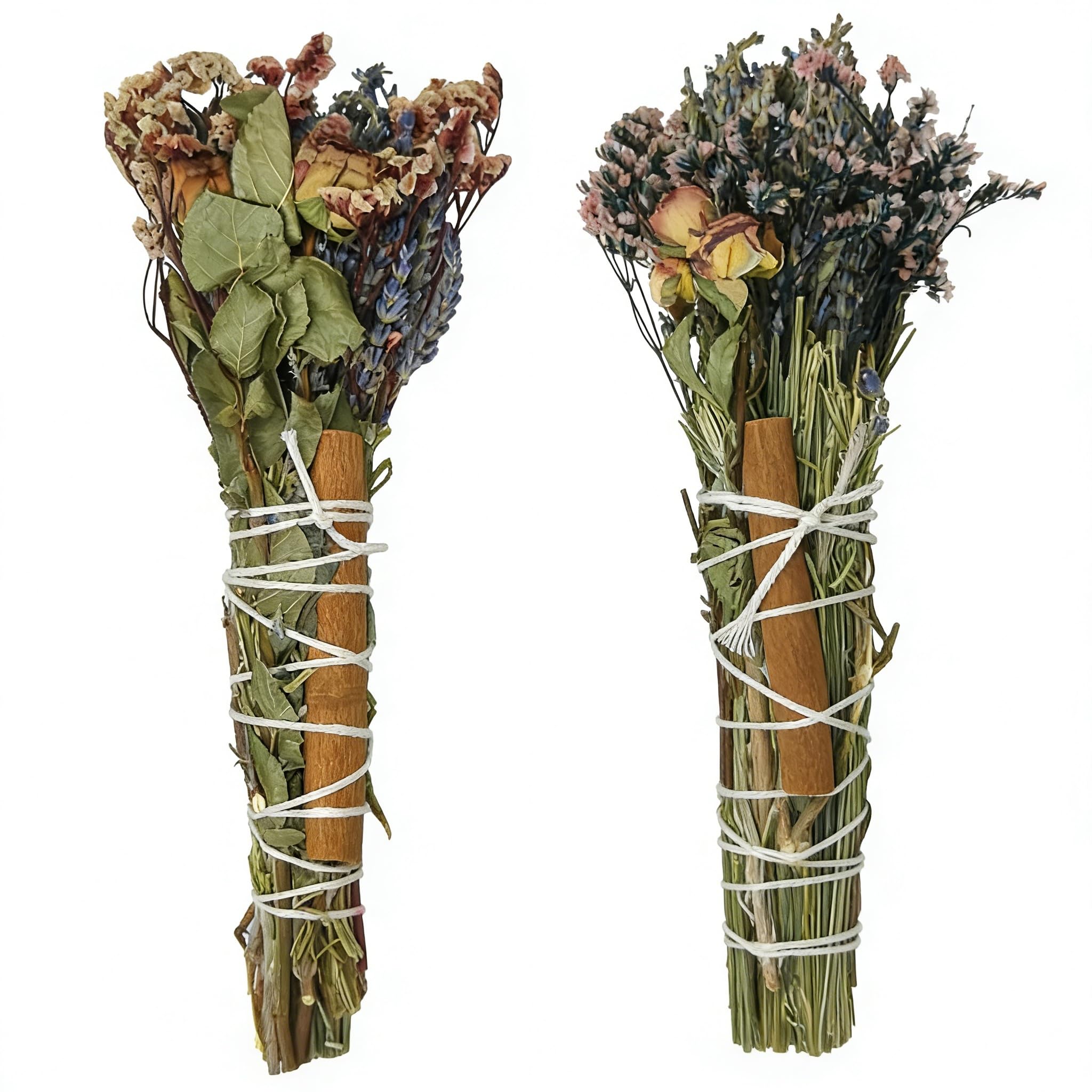 2Pcs Natural Aromatherapy Dried Flower Sticks - Rosemary, Lavender & Cinnamon, Long-Lasting Rich Aroma for Home Office Decor, Tabletop Ornament & Gift