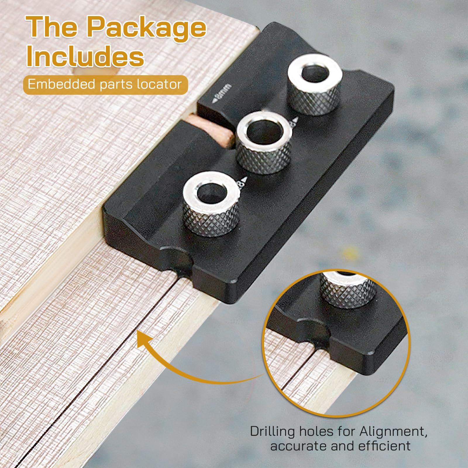 kit de plantilla de clavija 3 en 1 Kit de plantillas de orificio de bolsillo 8/10/15 mm con clip de posicionamiento Guía de perforación ajustable Puncher Localizador