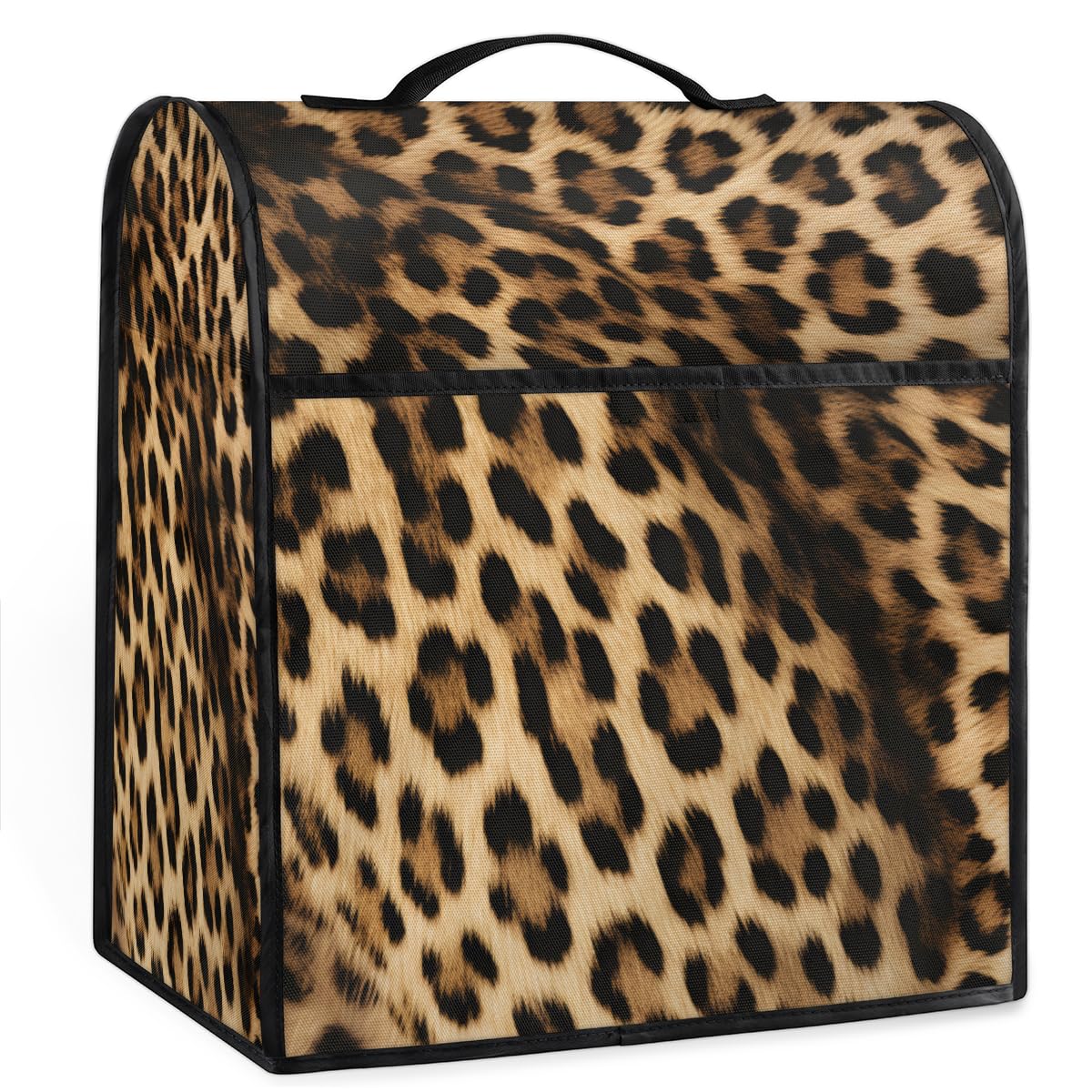 Coffee Maker Cover Leopard Print Theme Kitchen Appliance Covers Small Appliance Covers Blender Cover Juicer Cover Dust Covers for Kitchen Appliances with Top Handle and Pockets,Washable,B964