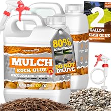 Mulch Glue for Landscaping, 2 Gallon Rock Glue for Landscaping with Sprayer, Strong Adhesive for Rocks, Mulch & Gravel, Durable, Fast-Drying & Weather-Resistant Gravel Binder Max for Landscaping