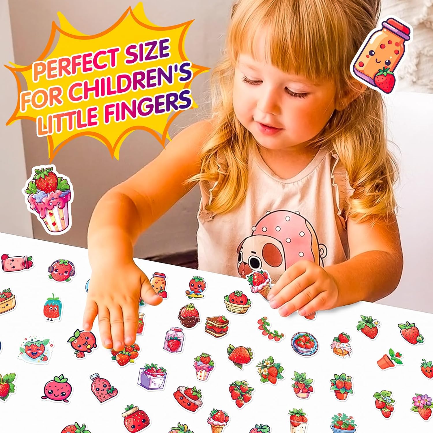 50PCS Cute Strawberry Stickers for Kids,Girls, Teens, Cute Meme Strawberry Vinyl Waterproof Stickers for Water Bottles, Laptop, Phone, Luggage, Trendy Vegetable Stickers Bulk, Party Supplies