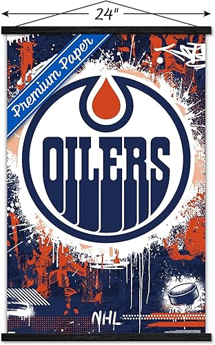 Miniatura 21 de Trends International NHL Edmonton Oilers - Póster de pared con logotipo Maximalist 23 con marco magnético