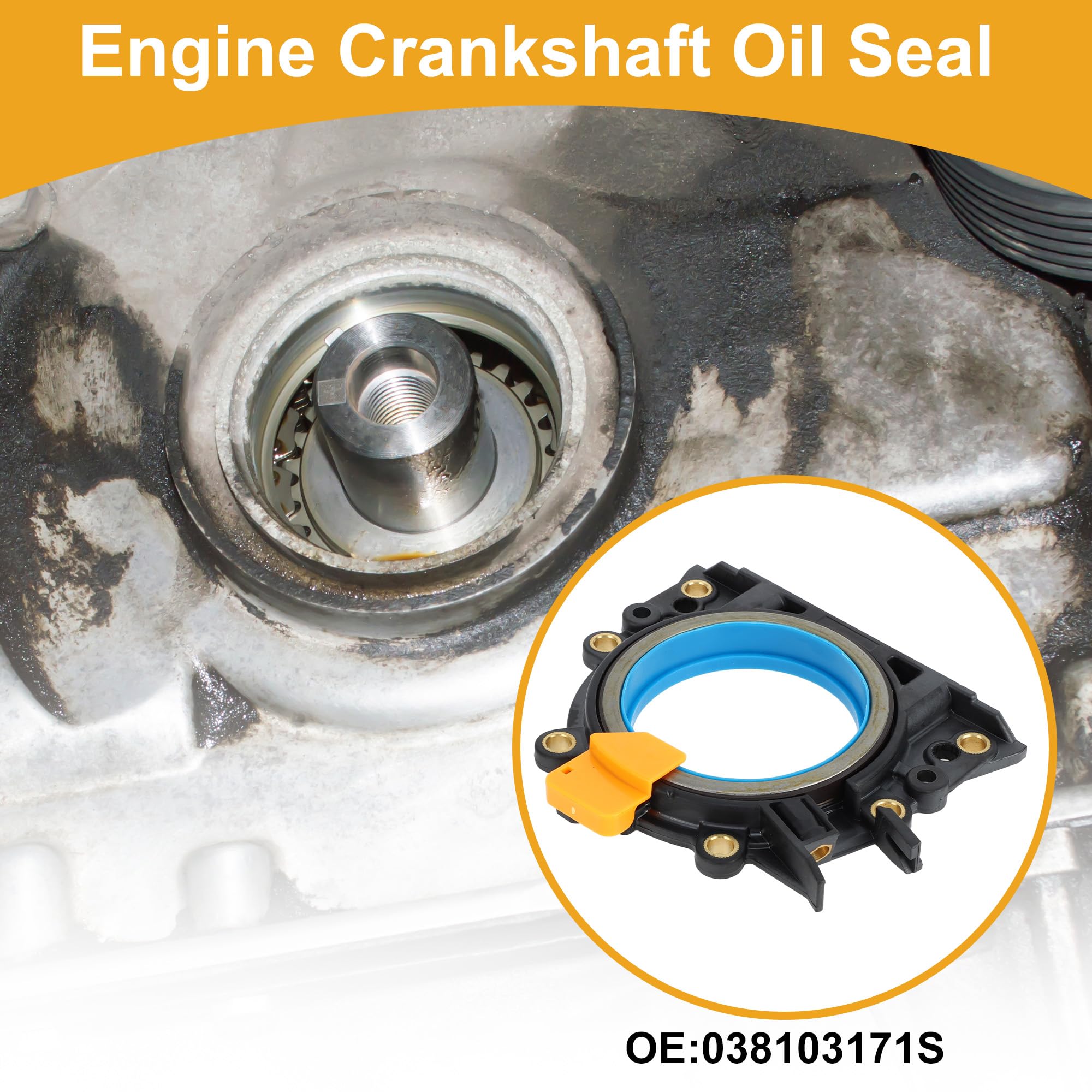Joint D'Arbre À Cames Avec Bride Pour Volkswagen Jetta 05-06 1Pc | OE: 038103171S, Pour VW Caddy 1.9 & 2.0 TDi 1996-2019, Caoutchouc NBR, Couleur Noir, Position Arrière, 1Pc