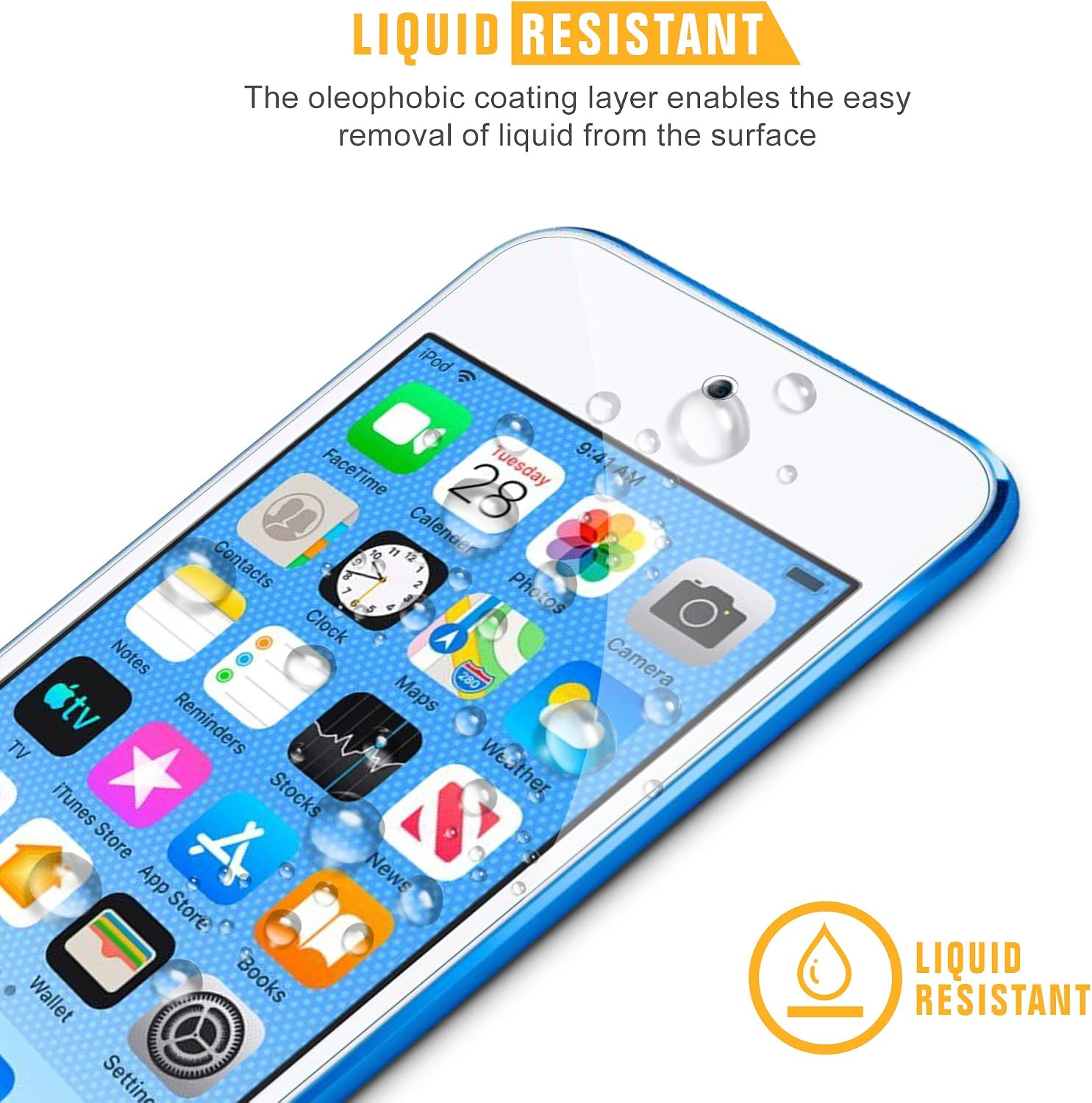 [4 Pack] SPARIN Tempered Glass Screen Protector for New iPod Touch (7th / 6th / 5th Gen, 2015/2019 Released) - Alignment Frame/High Response/Easy Install