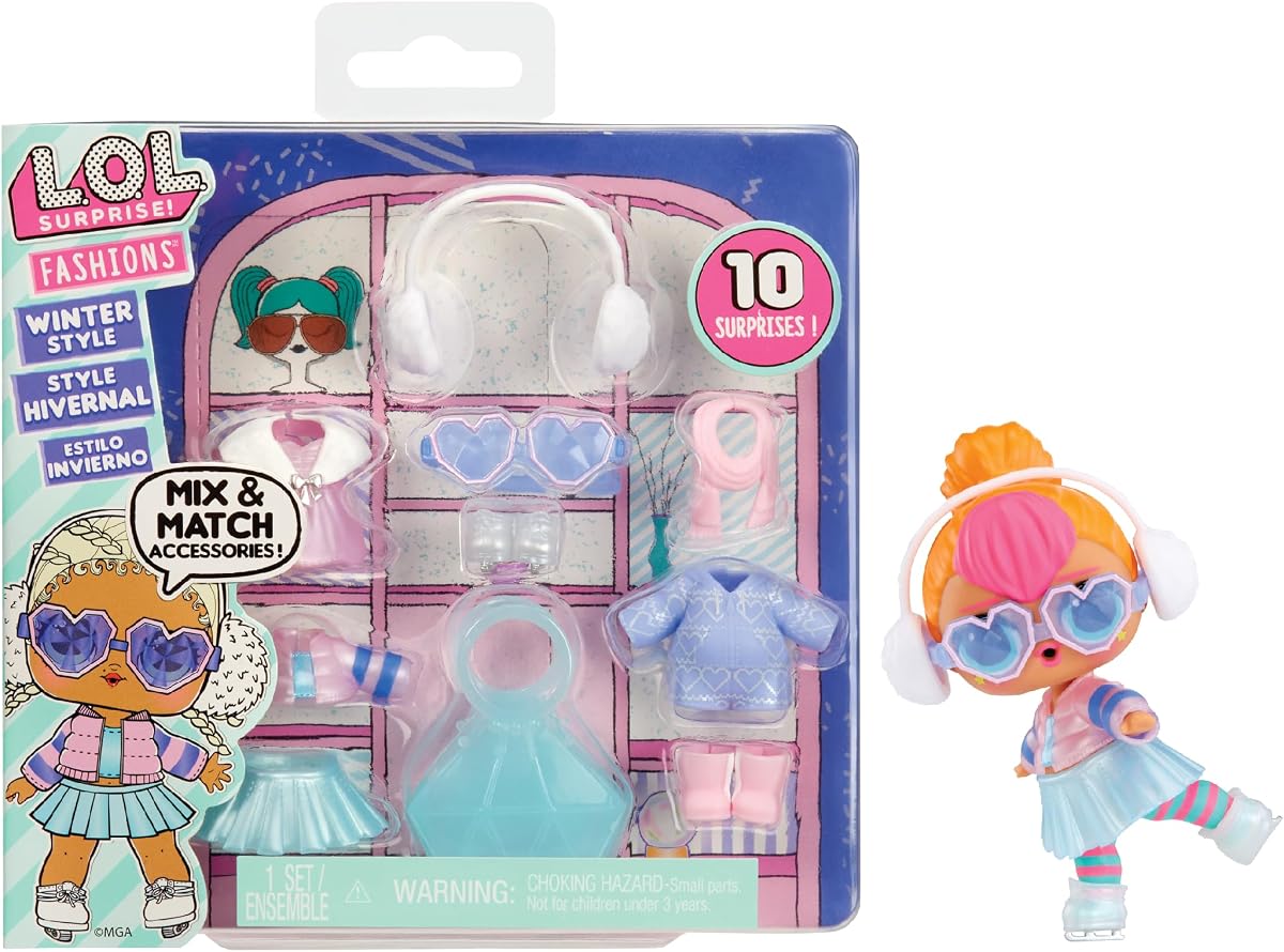 LOL Surprise Fashion Packs Winter Style - 6 Unique Styles each with (3) Outfits, (2) Pairs of Shoes, (4) Accessories – Mix and Match Styles to Create Tons of New Looks - Great Gift for Girls Age 4+