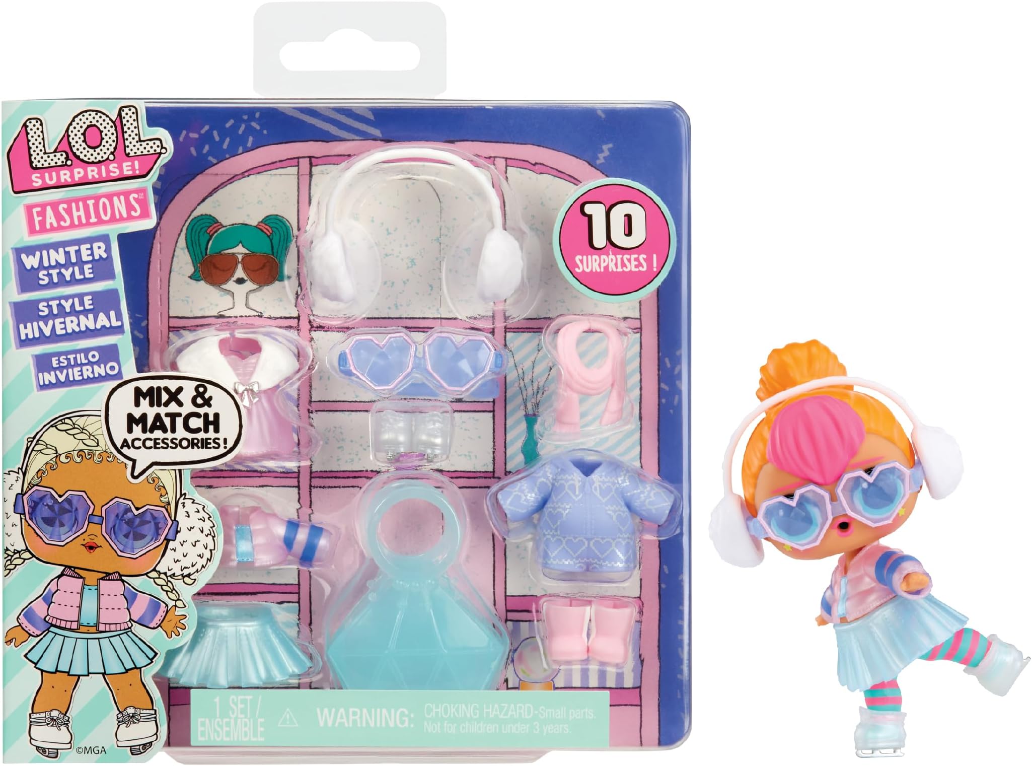 LOL Surprise Fashion Packs Winter Style - 6 Unique Styles each with (3) Outfits, (2) Pairs of Shoes, (4) Accessories โ Mix and Match Styles to Create Tons of New Looks - Great Gift for Girls Age 4+