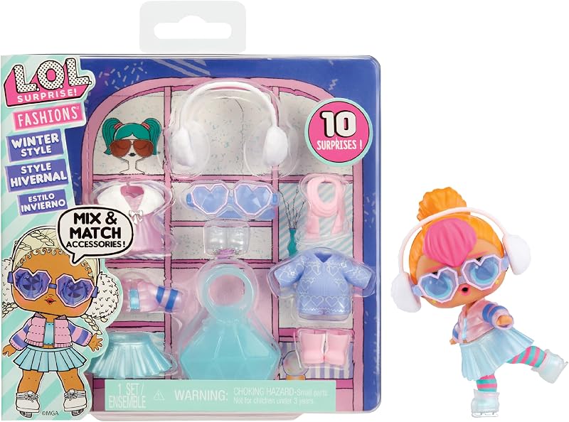 LOL Surprise Fashion Packs Winter Style - 6 Unique Styles each with (3) Outfits, (2) Pairs of Shoes, (4) Accessories – Mix and Match Styles to Create Tons of New Looks - Great Gift for Girls Age 4+