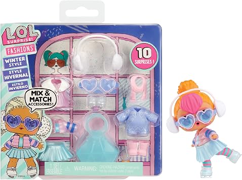 LOL Surprise Fashion Packs Winter Style - 6 Unique Styles each with 3 Outfits, 2 Pairs of Shoes, 4 Accessories Mix and Match Styles to Create Tons of New Looks - Great Gift for Girls Age 4+