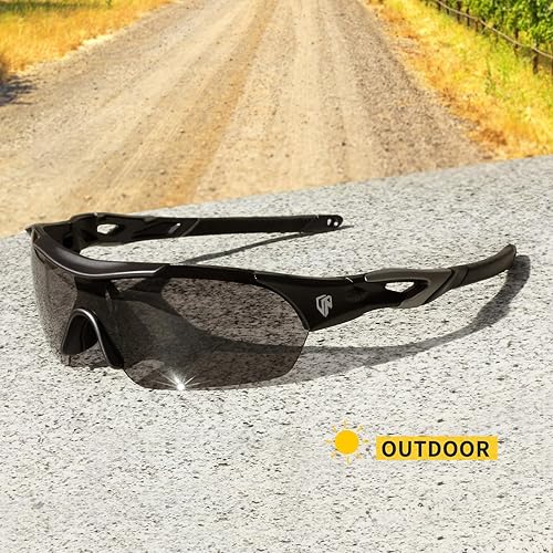 Miniatura 3 de UKNOW Lentes de sol fotocromáticos para hombres y mujeres, lentes de transición con lente de visión nocturna, gafas de sol deportivas para ciclismo