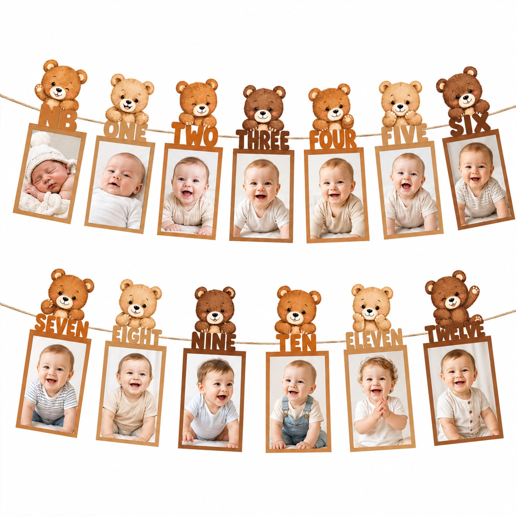 Teddy Bear 1st Photo happy birthday banner decorations
