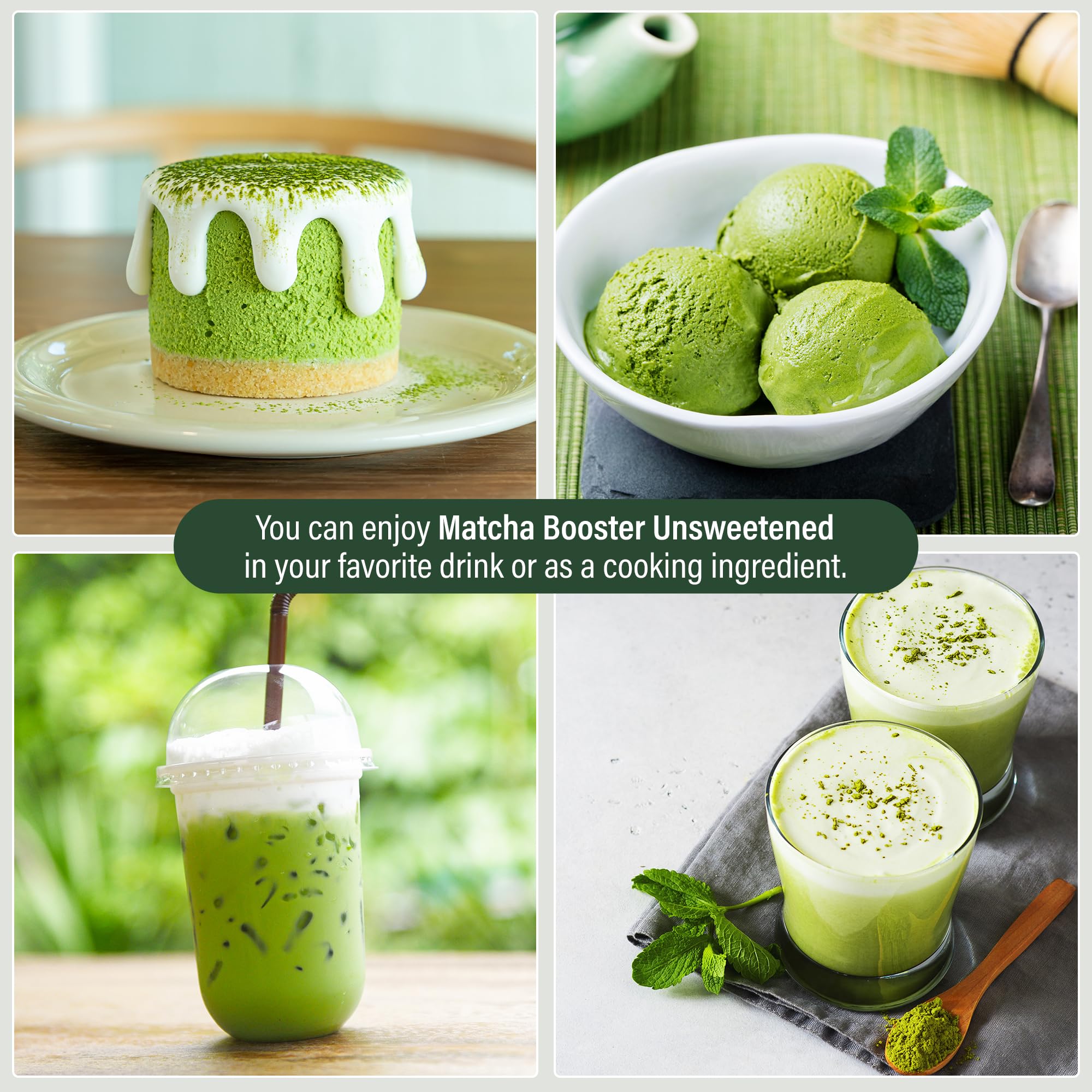 MAEDA-EN Matcha Booster Unsweetened Green Tea Powder 80g Japanese Origin Resealable Pouch for Latte Smoothies and Baking 27143 — view 5