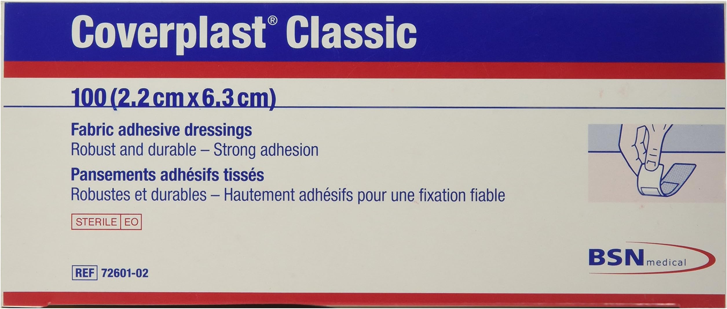 Coverplast Classic 6.3 cm x 2.2 cm Fabric Plasters - (Pack of 100)