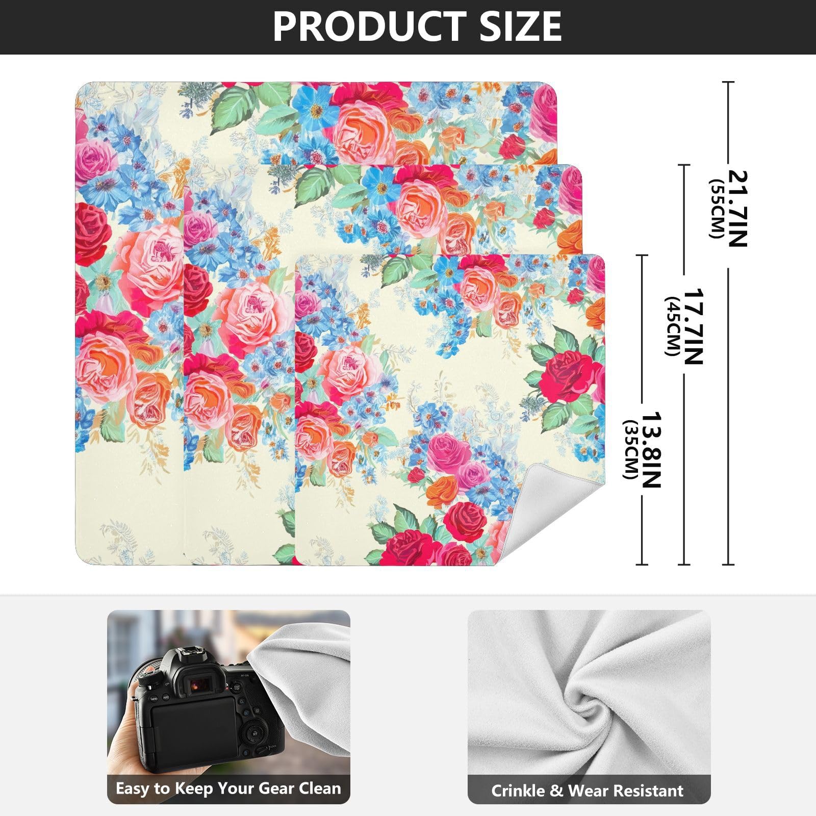 ODAWA Protective Camera Lens Wrap Vibrant Roses Self-Adhesive Cloths 13.8