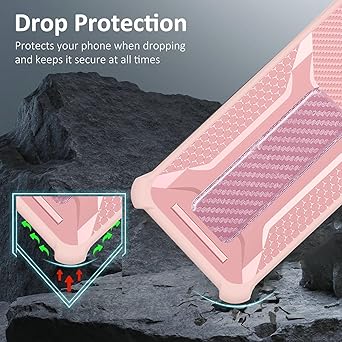 Aroepurt Case for Tecno Camon 19 Pro Phone Case Stand Cover [with Tempered Glass Screen Protector] Hybrid Case [Folding Support Magnetic] [Frosted Anti-Fingerprint] Pink