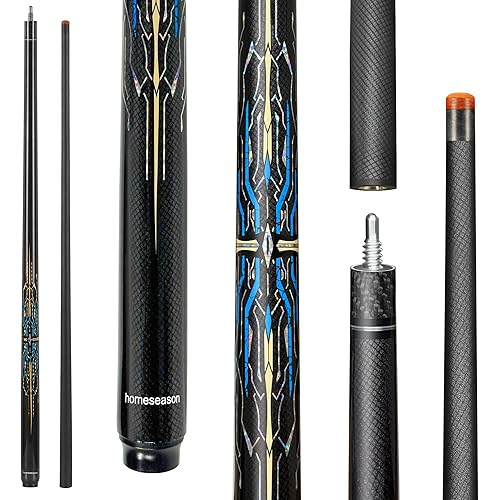 HomeSeason Fibreglass Pool Cue Stick 58" Billiard Cue Sticks Professional Low Deflection Pool Sticks
