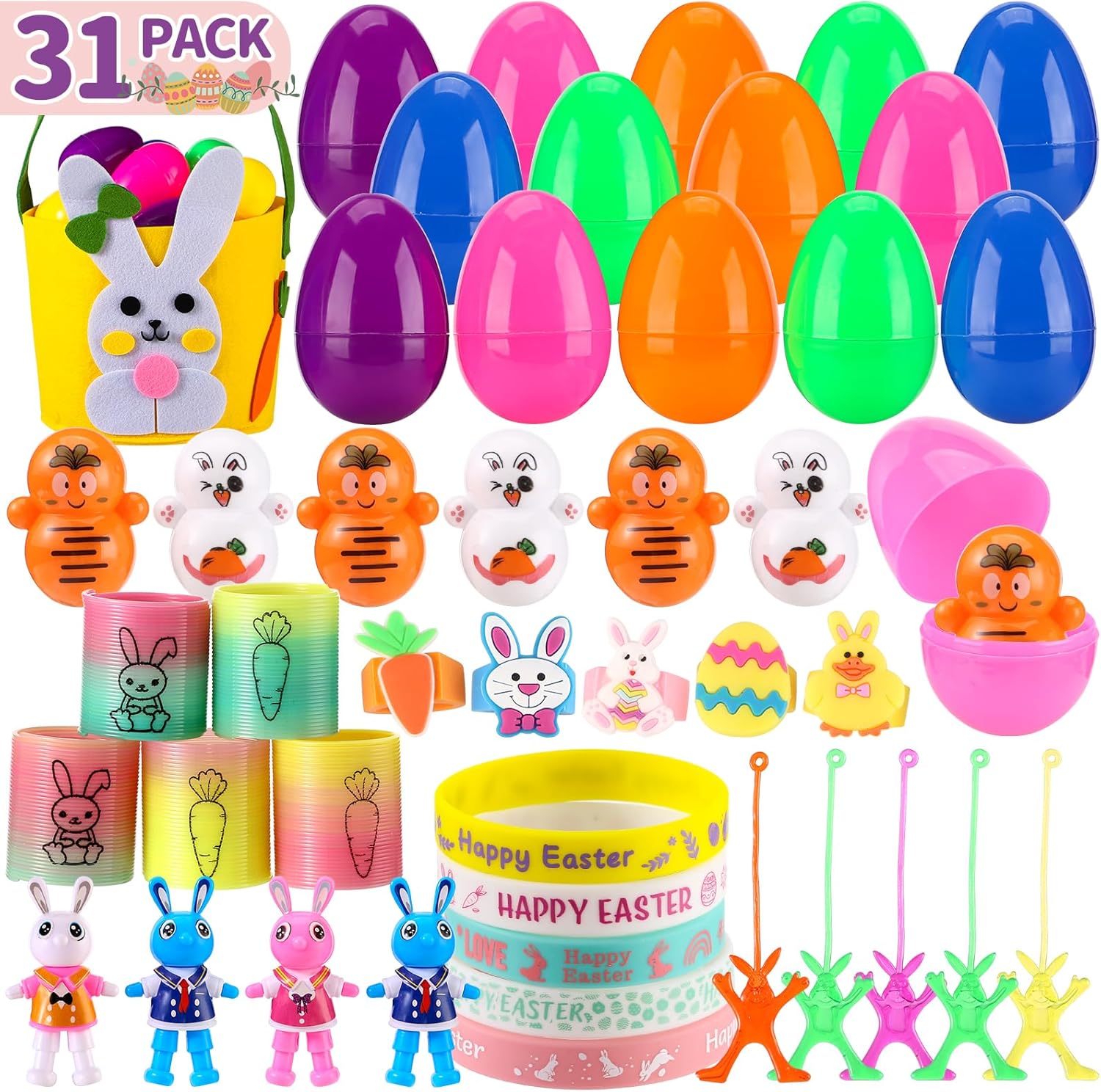 Weceit 31Pcs Easter Basket Stuffers for Kids,Small Toys for