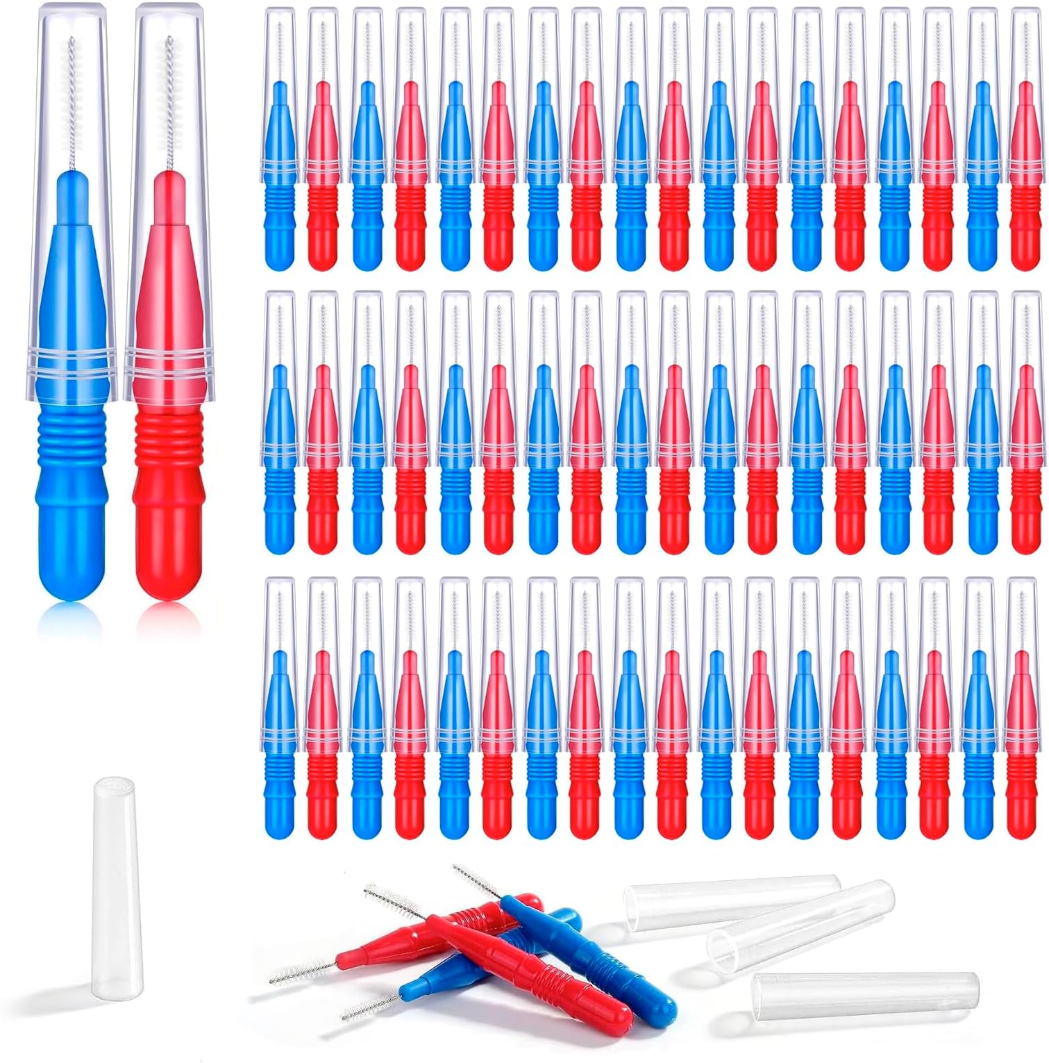 Gum Brushes go Between Teeth Tight Interdental Slim Brushes with 360° Angled Soft Bristles,Brace Floss Cleaner Cleaning Tools 2 Size