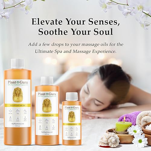 Miniatura 6 de Aceite aromático de almizcle egipcio de 4 onzas líquidas. Aceite perfumado para hacer jabón, velas, bombas de baño, mantequillas corporales.