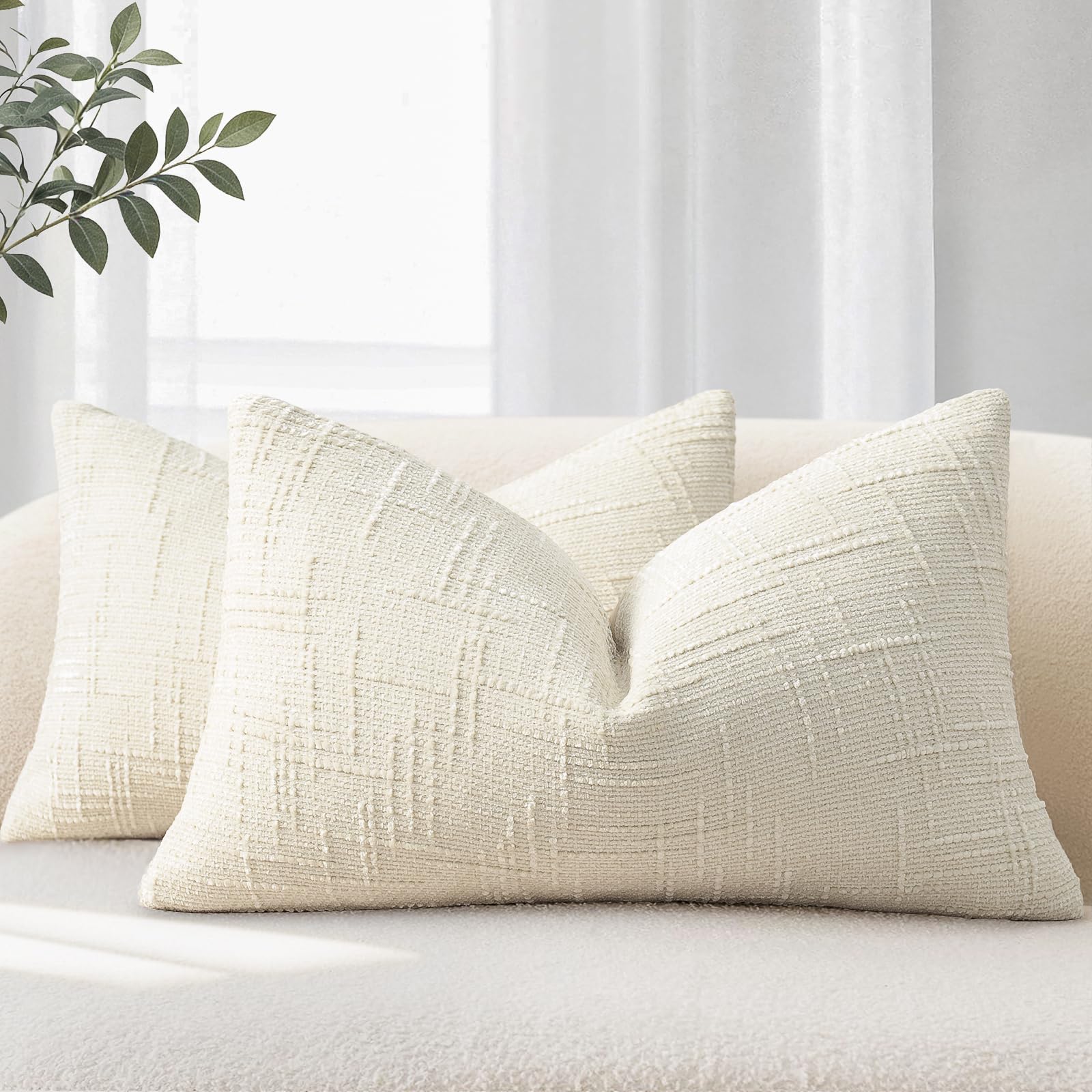 YCOLL Kissenbezug 2er Set Sofakissen aus Weichem Chenille Stoff Kissenbezüge Dekokissen Sofa & Wohnzimmer Dekokissenbezüige für Gemüitliche Heimdekoration Zierkissenbezüge