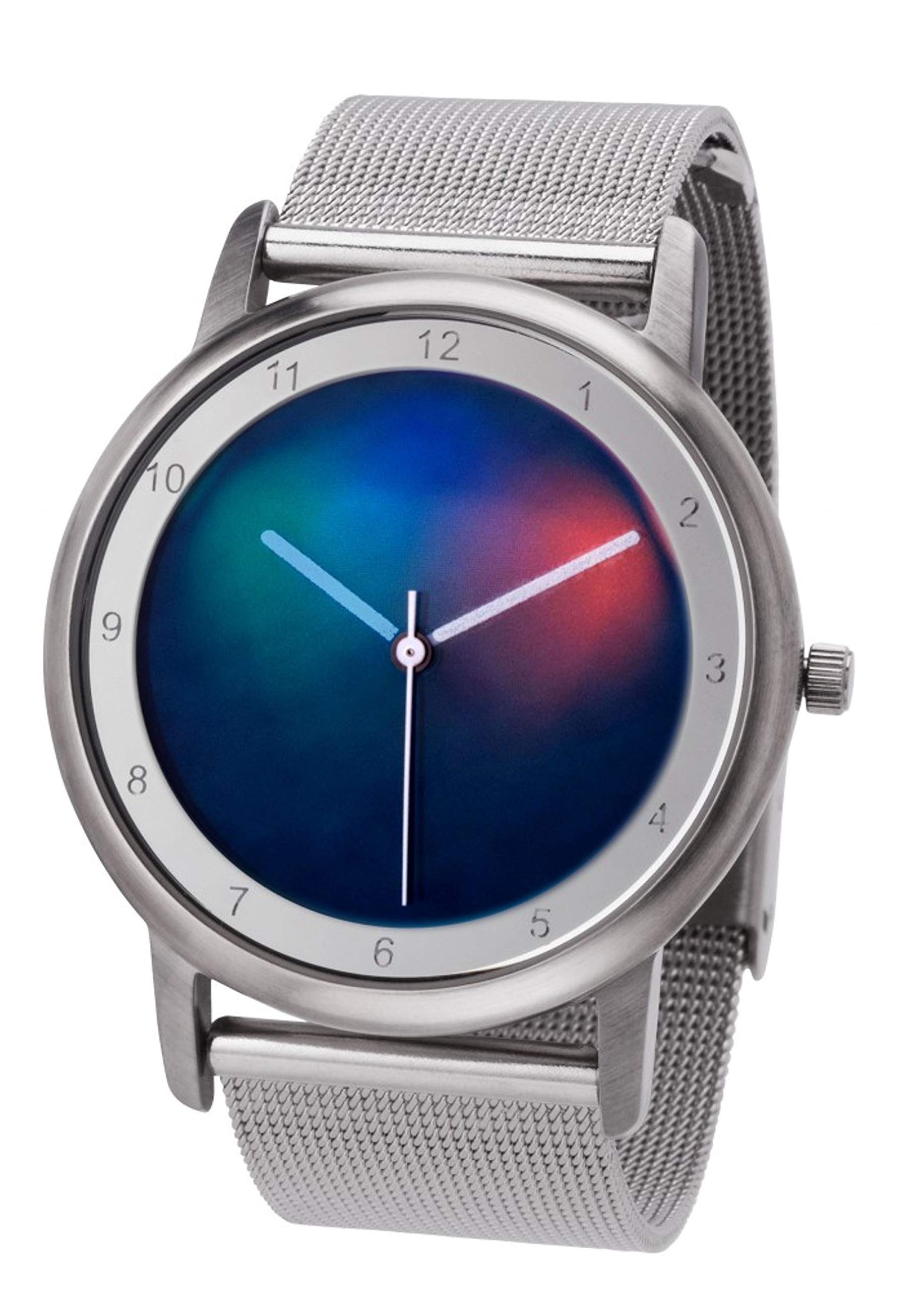 Rainbow Watch Unisex Uhr Quarz Avantgardia Light mit rotem Echtleder Armband