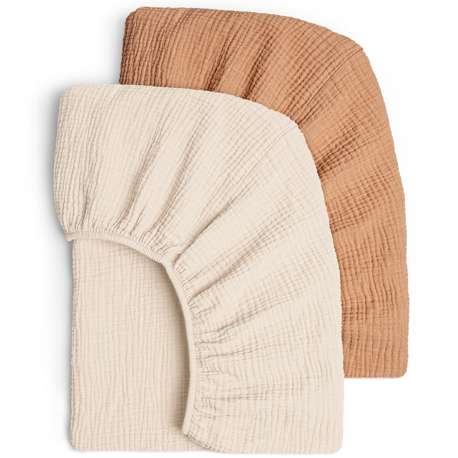 lulumoon Baby Muslin Crib Sheets: Snug Fitted Sheet for Standard Crib