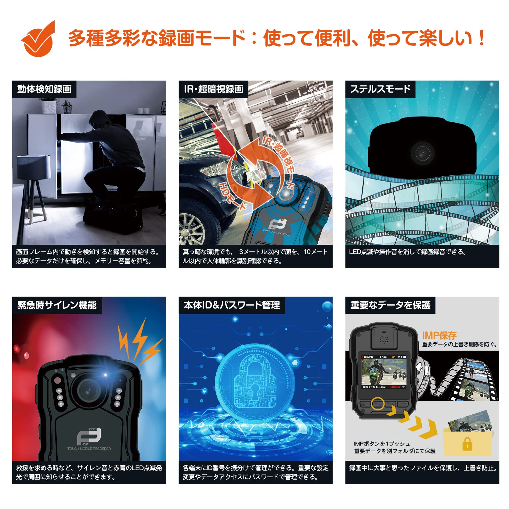 Amazon | ボディカメラ タフモバイルレコーダー FT-V6 工事現場 警備用