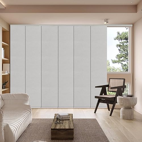 Miniatura 2 de Persiana opaca sin cordón, con panel corredizo de 4 o 6 rieles, persianas verticales para ventana corredera y puerta de patio, cortina de tela