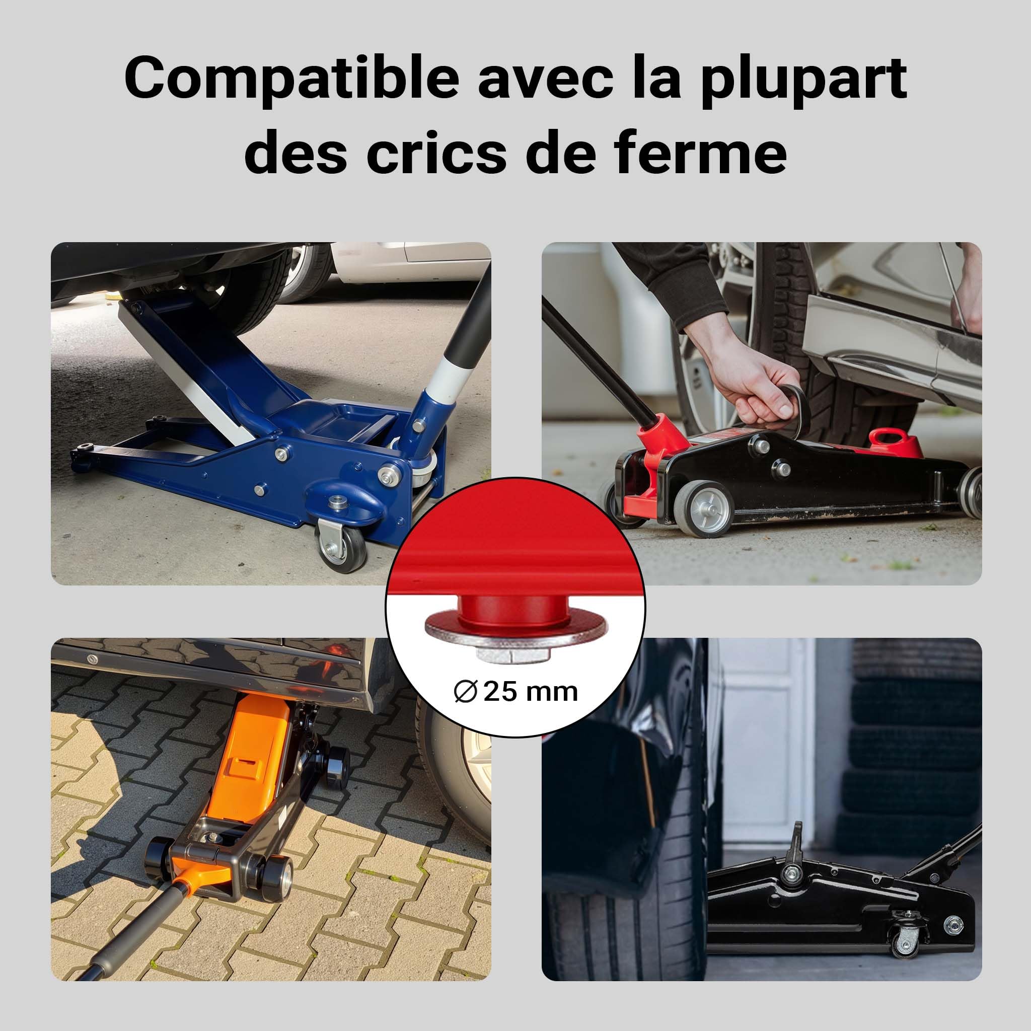 XPOtool Wiltec Traverse de Levage pour cric, capacité de Charge 2000 kg, Réglable, avec Patins en Caoutchouc, Véhicules Atelier Garage