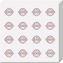 CREATCABIN 128 Autocollant Top Secret en Vinyle Autocollant Imperméable Rond pour Scrapbooking,Bouteilles d'eau,Ordinateur Portable,Bagages,Tasse,Ordinateur,Journal Intime,Skateboard,Rouge,2.5x2.5 cm