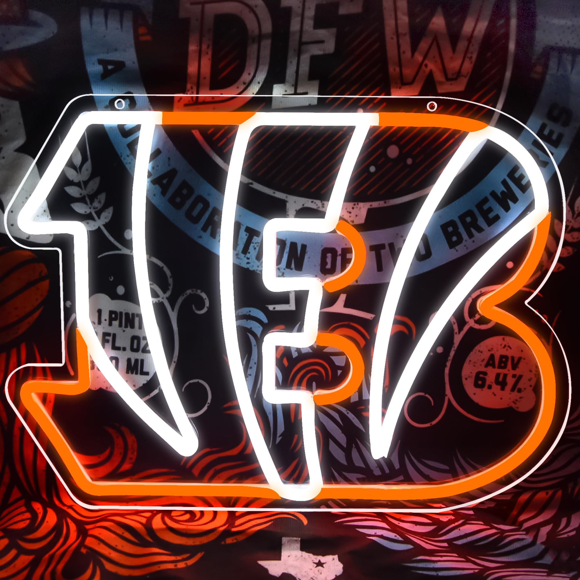 Football Neon Sign for Wall Decor Dimmable Football Neon Light for Man Cave Birthday Gifts for Rugby Fans with Rugby Team LED Sign for Club Garage Gamer Room Bar Size16.1 * 11.8In(ZYLD131) — image 1
