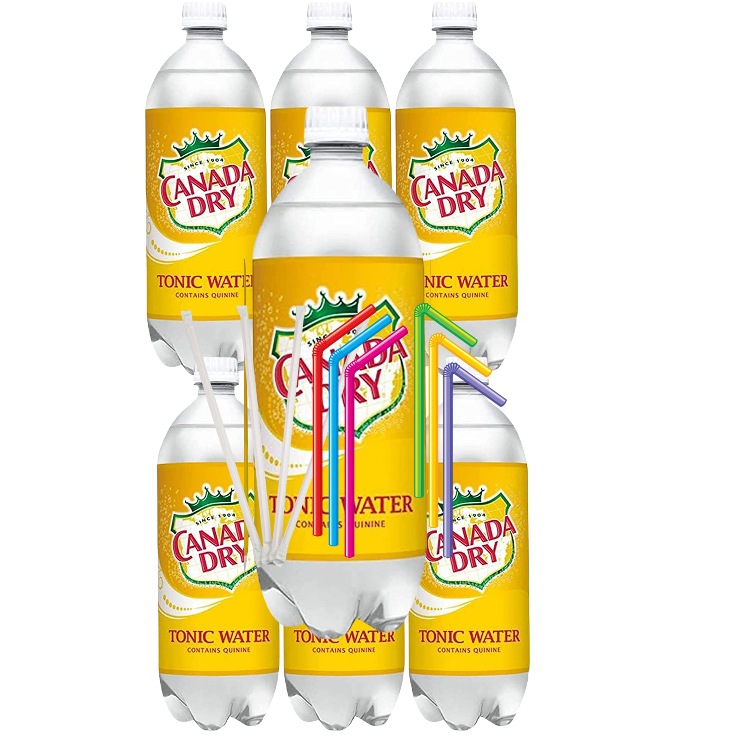 Buy Canada Dry Tonic Water, 33.8 FL Oz Bottle (Pack of 6) with Colorful