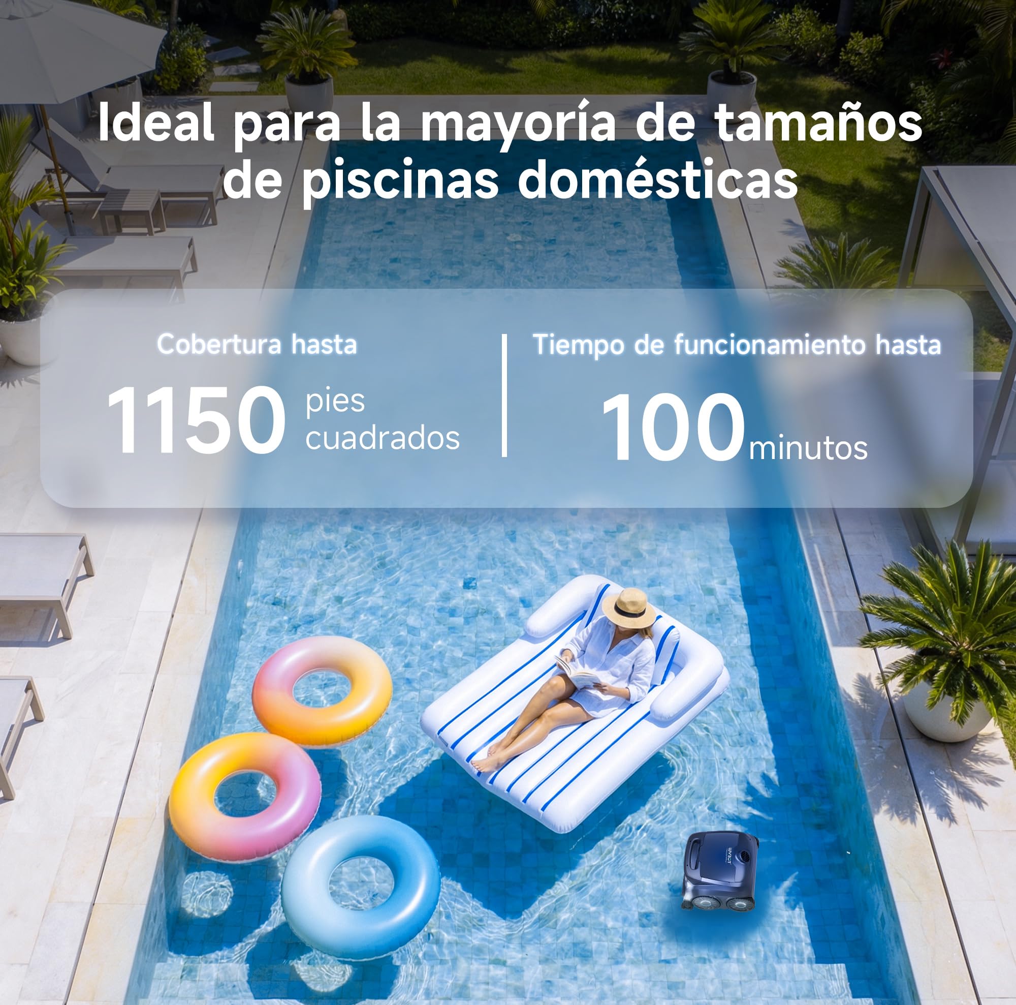 WYBOT B1 Robot de Piscina inalámbrico para Piscinas pequeñas, Robot de Limpieza Inteligente Ligero con Control de aplicación, Cubierta de Pared y Suelo, Dos cepillos Laterales, Negro y Verde