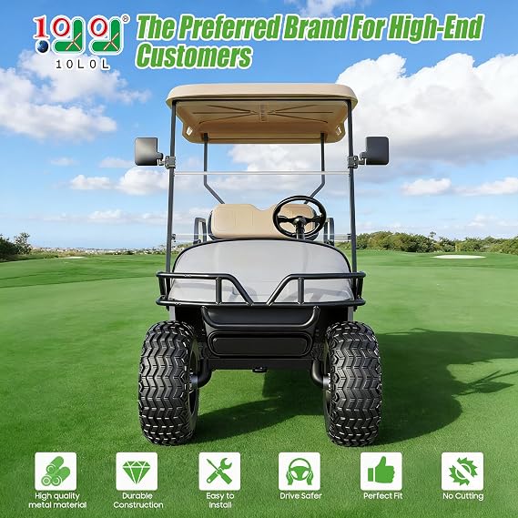 10L0L Golf Cart Front Bumper Brush Guard for EZGO TXT 1994-Up Models Golf Cart, Heavy Duty Steel, Easy Bolt-On Installation