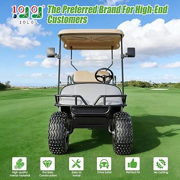 10L0L Golf Cart Front Bumper Brush Guard for EZGO TXT 1994-Up Models Golf Cart, Heavy Duty Steel, Easy Bolt-On Installation