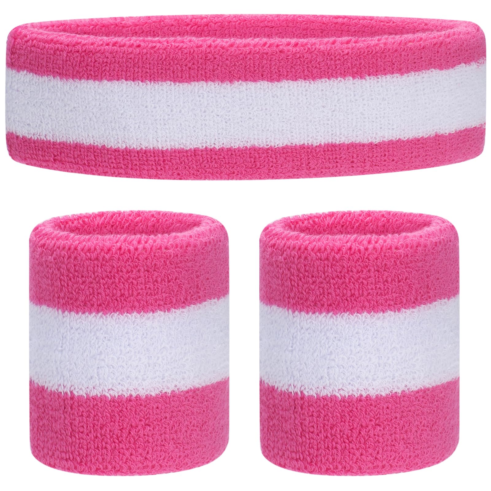 ONUPGO Kids Sweatbands Toddler Headband Wristband Set - Athletic Cotton Baby Sweat Band for Kids Youth Baby (1 Headband + 2 Wristbands)