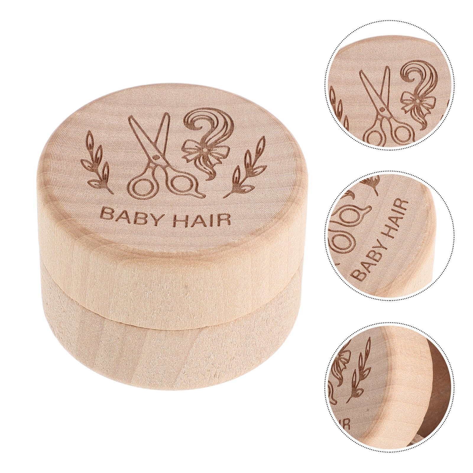 minkissy Caja de Recuerdo para Cordón Umbilical de Madera, para Guardar Pelo y Dientes de Ñiño, Adecuado para Cómoda o Mesita de Noche
