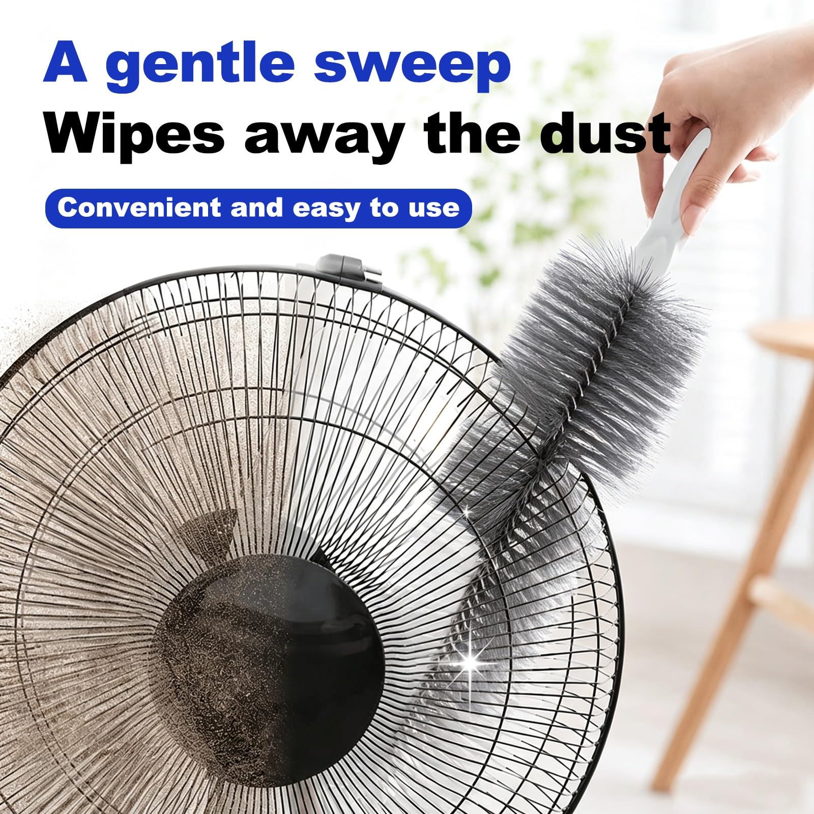 4 Cepillos de Limpieza para Ventiladore, Plumero de Microfibra Flexible, Plegable y Lavable, Apto para Diversos Rincones y Grietas