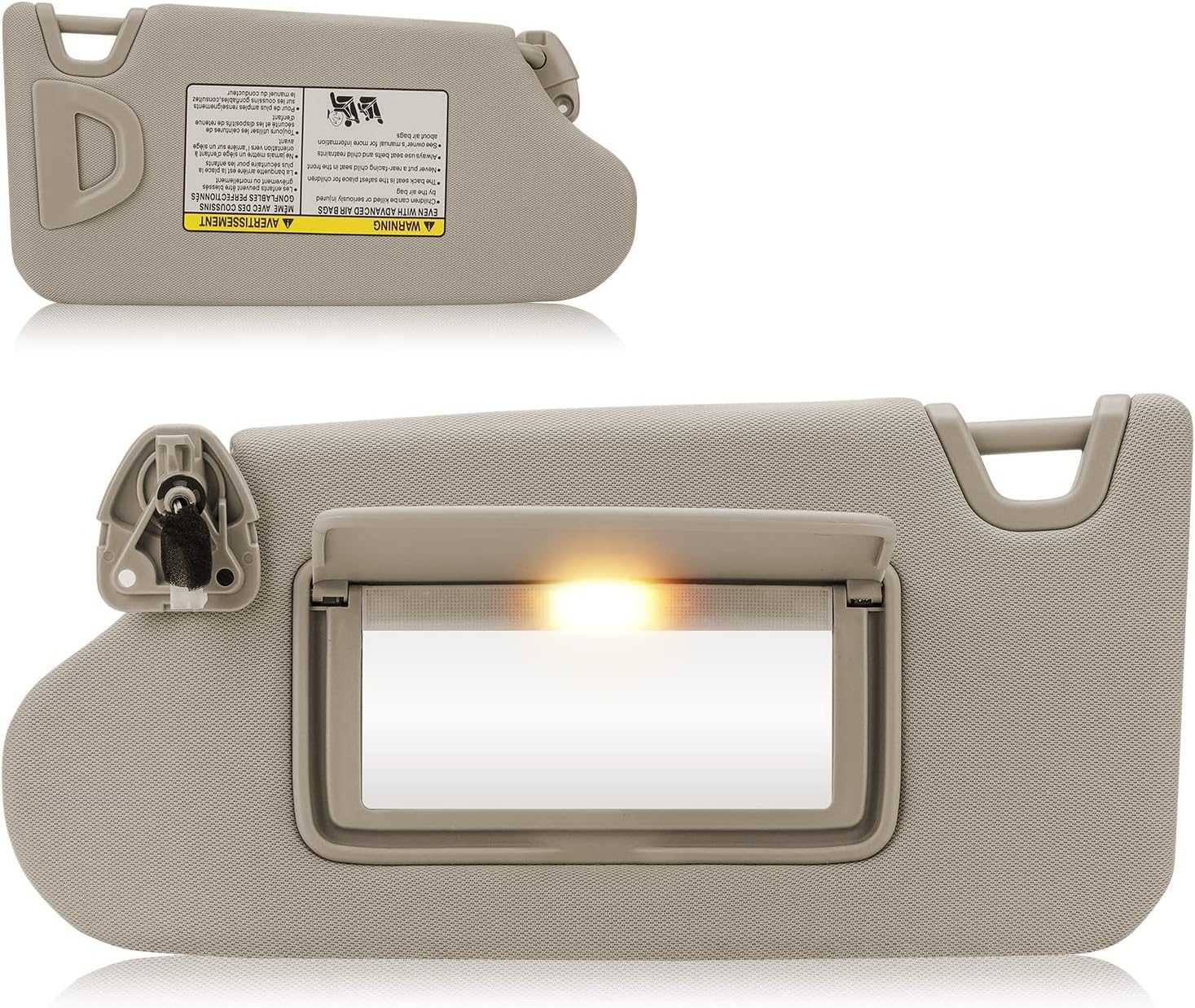 Sun Visor Replacement Left Driver Side Sun Visor With Lamp For 2013-2018 Nissan Altima - Gray, Part 96401-3TA2A 2013 Nissan Altima Mirror - Foto 13