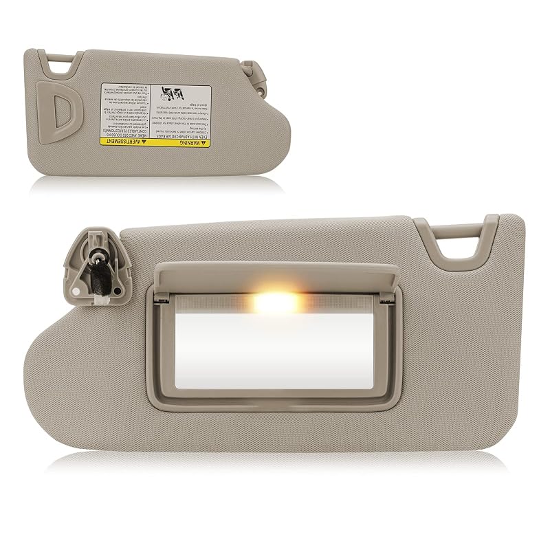 Para-sol esquerdo com luz de espelho para Nissan Altima 2013–2018 sem teto solar, bege, 96401-3TA2A