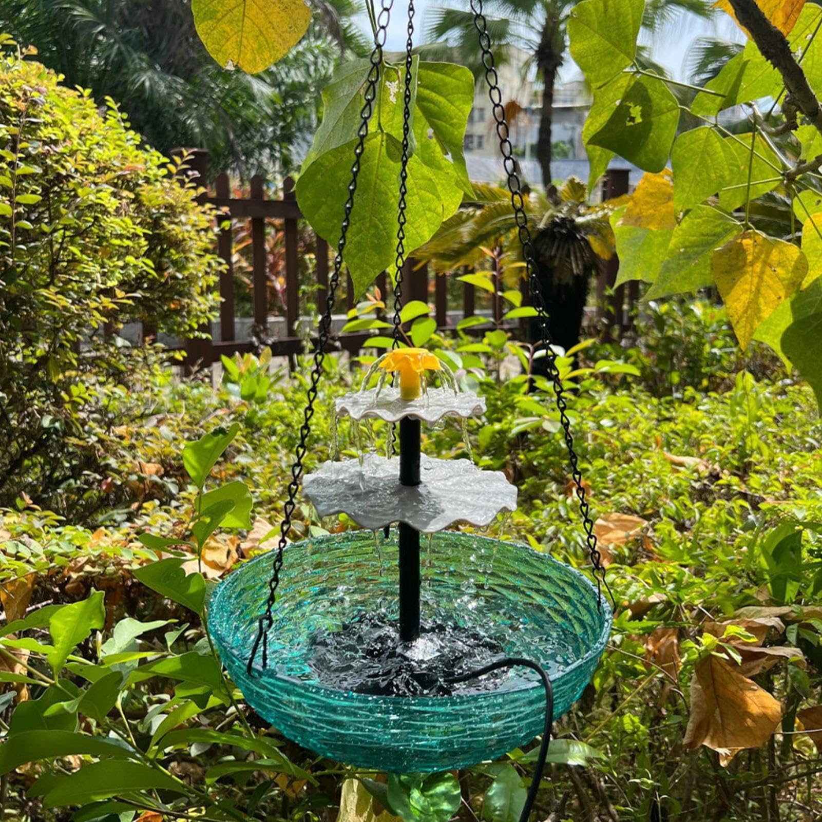 Vogelfuttertränke Combo | Außen Vogelfutterbad mit Wasserbrunnen | Vogelfutterstation Vogeltränke Schüssel, Garten Vogeltränke und Futterspender für Hinterhof, Balkon, Garten