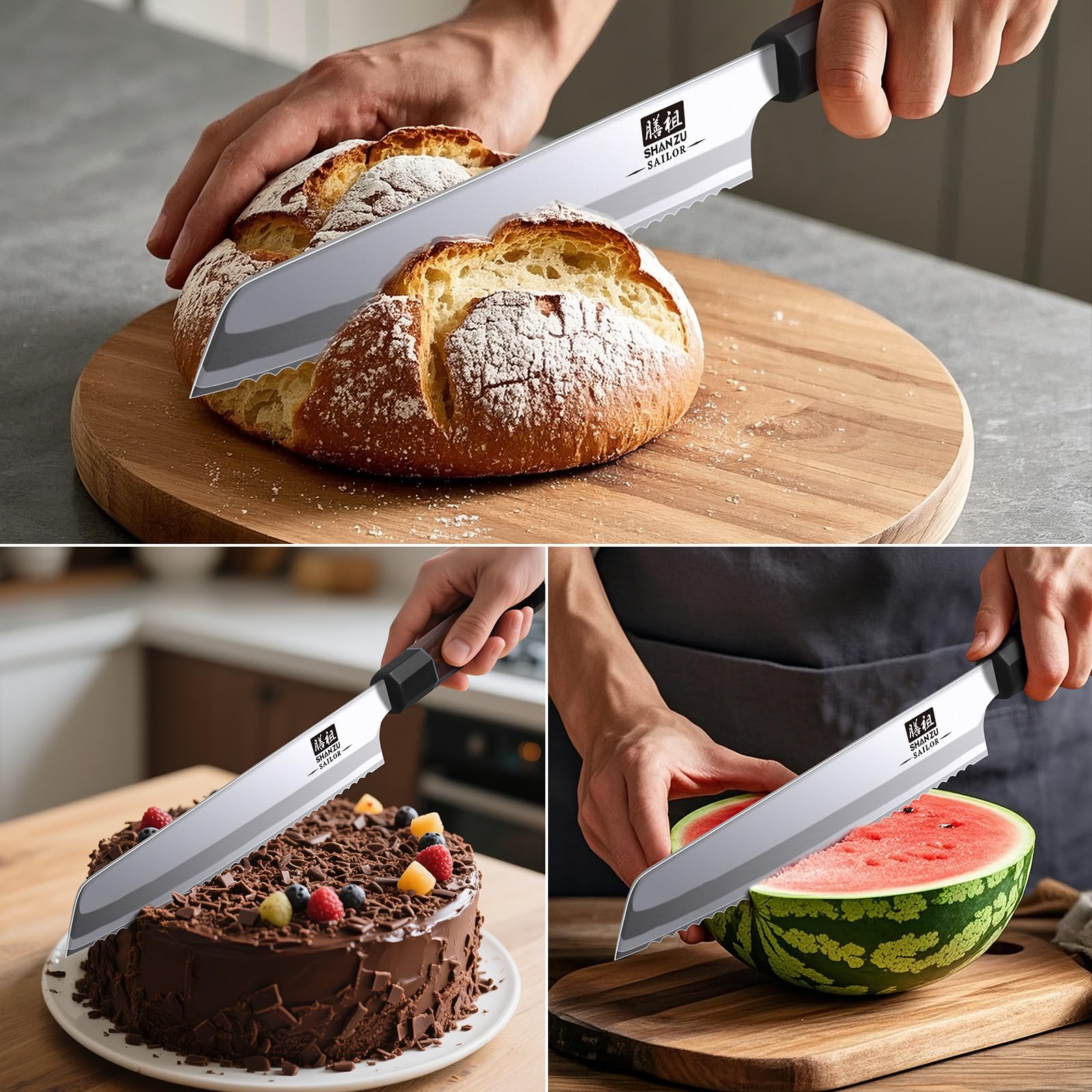 SHAN ZU 8 Inch Bread Knife - Japanese Steel -6 SHAN ZU 8 Inch Bread Knife - Japanese Steel -6