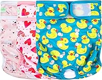 Vista 18 de wegreeco Pañales lavables para perras, pañales reutilizables altamente absorbentes para perritas en celo para el ciclo de calor, paquete de 3